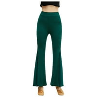 Zelene hlače za žene za žene sa džepovima Ženske hlače visoke struke Vježbajte Modertne Ležerne planove