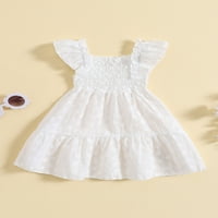 Dječje djece Dječje djevojke oblače cvjetni vez za vez rukav rukav a-line haljina ljetna haljina s slatkom