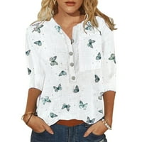 Sayhi modna bluza Srednja košulja Ležerne prilike za ispis Ženske tipke sa rukavima T Ženska bluza Ženska vježbanje Vrh