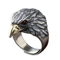 SKPABO OWL prsten Retro životinja Retro zvona Muški trend ličnosti Inde prsten za prste Srebrni prsten