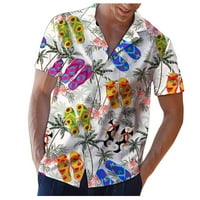Muška majica Casual Spring Hawaii Ispisana ovratnik Ovratnik labava rukavica havajska majica