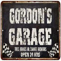 Garaža Crna Grunge znak Matte Finish Metal 116240005285