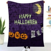 Halloween pokrivač, horor skelet groblje bundeve fenjer magyy mrtav Halloween pokrivač za spavaću sobu,