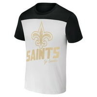 Muška kolekcija NFL Darius Rucker Fantics Bijela crna nova Orleans Saints Colorblocked majica
