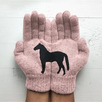 FESFESFES ženske vunene rukavice padaju i zimske na otvorenom toplim pukotinama za ispis pasa prodaja ili klirens