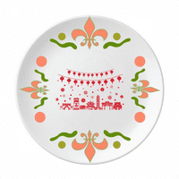 Crveni kineski rezanje papira uzorak cvijeća keramika ploče ploče za večeru jelo za večeru