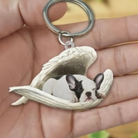 Slatki smiješni spavanje anđeoski Wing Wing pas viseći ornament Privjesak za ključeve F3Y1