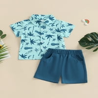 Odjeća za plažu Toddler Boys, slatka dinosaur s majicom s kratkim rukavima + kratke hlače postavi odjeću