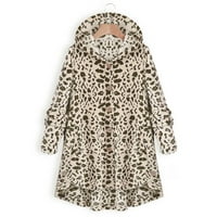 Modni ženski labavi dugi rukav Leopard Slatka jesenja bluza za kaput na klirensu