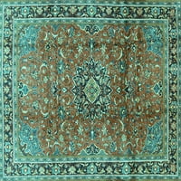 Ahgly Company Zatvoreni kvadrat Perzijski tirkizni plavi tradicionalni prostirci, 3 'kvadrat