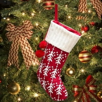 Božićne pletene božićne čarape čarape pređe crveno i bijele viseće torbe za poklon za djecu