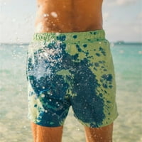 Promjena boje za plivanje Shorts Promjena ploča za plivanje za muškarce Temperatura osjetljive na temperaturu i hlače na plažima na plažima Swim trunke Green l