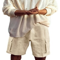 Capreze Muškarci Bermuda kratke hlače Ravna dna noge Srednji struk Ljetni teretni kratke hlače Labavi u boji Khaki XL
