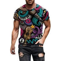 Muškarci Ležerne majice Okrugli vrat Kratki rukav Gradient Multicolor Grafički ispisani majica Majica