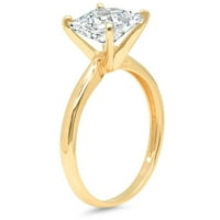 0,5ct princeza Clear Clear Moissine 14K žuta zlatna godišnjica za angažman prsten veličine 10.5