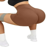 Eyicmarn ženske ležerne bešavne sportske kratke hlače modne čvrste boje visoki struk rastezanje joge
