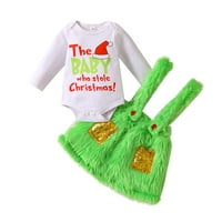 Božić Grinch Romper Djevojka Dječja dječja haljina Baby Božićna haljina Novorođena haljina Dvodijelna rublja