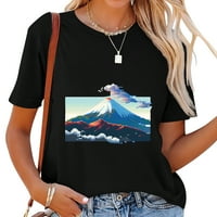 Mount Fuji Modni grafički majica za žene, kratki rukav ljetni vrh s jedinstvenim putničkim poklonima