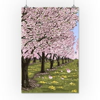 Cherry vochard cvjetovi - lamparski press poster