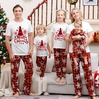 Xmarks Podudaranje porodičnih pidžama postavlja Božić PJ-a sa slovom i ispisanim tiskanim kratkim rukavima
