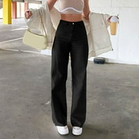 Hlače za žene Jednobojne traperice za sagiranje vitkih struka prave hlače ženske ležerne traperice