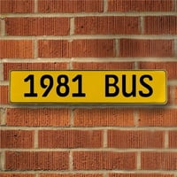 Vintage dijelovi SAD Autobus - Žuta aluminijska ulična potpisuje Mancave Euro ploče Naziv vrata Zidna