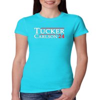 Divlji Bobby, predsednički predsednici Tucker Carlson političke žene Slim Fit Junior Tee, tahiti plava, velika