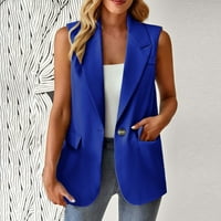 USMIXI Womens Cardigan ženski Blazer Vest Business Casual Rever dugme Pocket Site Jacks Tops Zima Trendy