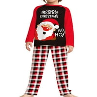 Bomotoo mammy tata dijete Xmas pjs pj setovi elastični struk ravno noga noćna odjeća božićna mekana santa claus print odgovara porodici pidžami set crveno dijete 6-7