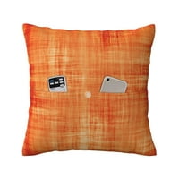 Posteljina jastuka, akvarel narančastog teksturiranog ukrasnog bacanja Kvadratni jastuk sa džepovima za sofona kauč na kauč Car Car Cars, 20 x20
