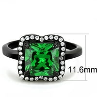 Luxe nakit dizajnira ženski crni jonski zaručni prsten sa blistav smaragdnom kubnom cirkonijom -