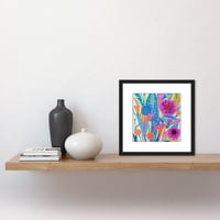 Sažetak svijetle cvjetne hrabre cvjetne oblike šarenog višebojnog živopisnog softvera Slike drvena uokvirena zidna umjetnička slika