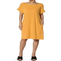 Ženski dres prevelikih-fit džepnog rukava duljine koljena duljina midi majica