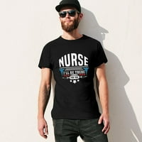 Medicinska sestra Ja ću biti tu za vas Muška grafička majica Vintage kratki rukav Sport Tee Black 5xl