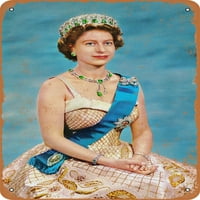 Metalni znak - Queen Elizabeth II - Vintage Rusty Look