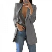 Velocity Women dugi rukav Blazer Open Front Cardigan Dame Business Casual Radni ured Blazer Jacket odijelo