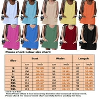 Bomotoo Ženske kratke mini haljine Crew Crt Summer Beach Sandress Solid COLOR CENTS DRESS CAUNTION Žuta L