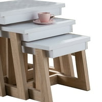 Aldridget gniježnji stolovi, bazni materijal: čvrsta + proizvedeno drvo, mali stol: 13.5 H 15.5 W 11.5 D