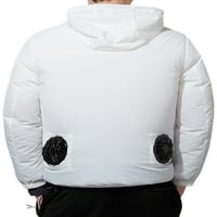 Muška rashladna jakna s kapuljačom Brzo suho vanjska radna odjeća s dugim rukavima Ležerne prilike, ljetne majice Bijela L