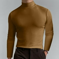 Gersome Muške majice Tortleneck T-majice Dugi rukav Crewneck pulover džemper Osnovni dizajnirani elastični