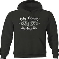 Grad Angels Los Angeles Ca Chi Angel Wings Hoodie za velike muškarce 3xl tamno siva