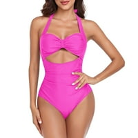 Čvrsta boja kupaći kostime dame Žensko kupaći kostim čista boja otvoreni trbuh kupaći kostim dekolte Tanak morski bazen za odmor za odmor žensko Trendy