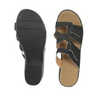 Kožne sandale Žene Dression Summer Peep Toe Platform Sandale cipele Plaža Klinovi Dame Flip Flops Ortopedske sandale