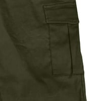 Lounge Hlače Žene Modne čvrste boje za crtanje u boji Ležerne prilike, pantalone sa džepovima Green M