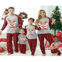 MA & Baby Christmas Family Pijamas Set za žene Muška djeca Dječja karirana Xmas PJs Spavaće odjeće