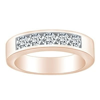 Carat okrugli bijeli prirodni dijamant Five od pet kamenih godišnjica vjenčani prsten 14K čvrstog ruža zlatna prstena veličine-8