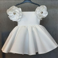 PIMFILM lijepe vrtne haljine mališana djevojčica pamučna posteljina haljina s magnetom ležerne haljine bijela 5- godina