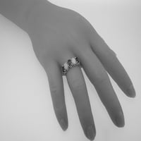 Britanci napravio je 18k bijelo zlato prirodno rubin i opal ženski vječni prsten - Opcije veličine -