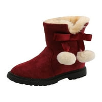 Zodanni Kids Winter Cipes Side zip čizme za snijeg Fluffy Mid Calf Boot Girls Topla cipela za punjenje