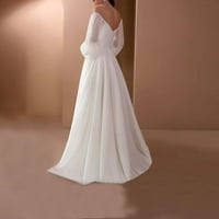 Jesen odjeća za žene modna elegantna casual jedno-ramena tanka remen duge haljine haljina bijela l
